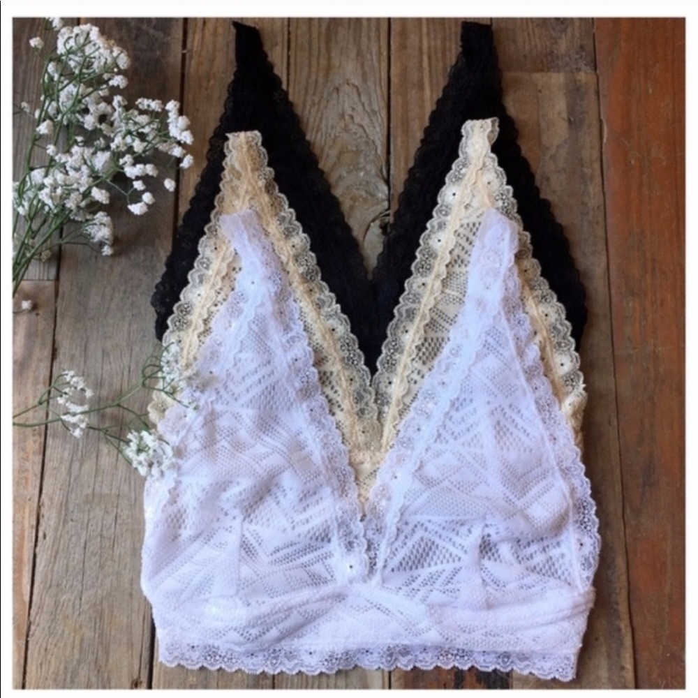 Nude lace bralette
